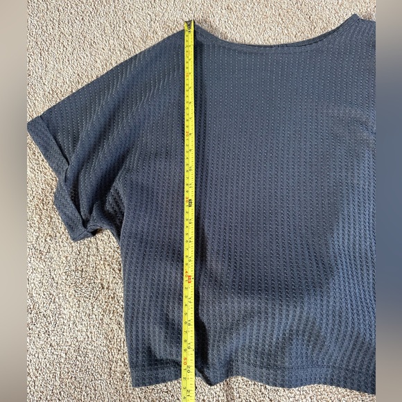 SHEIN Tie Back Waffle Knit Tee - Picture 5 of 6